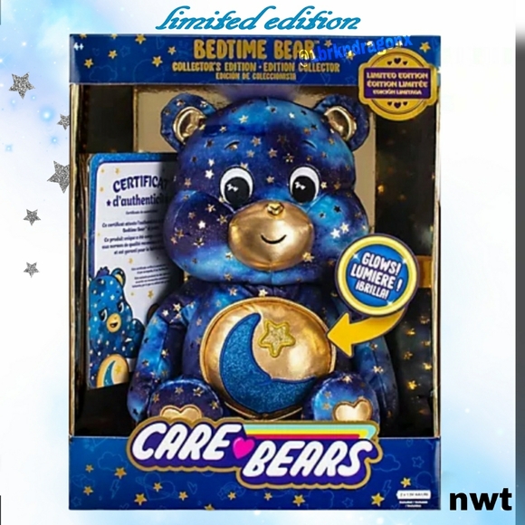 Plush 14" Inch Care Bears Gloweing Bedtime Bear Moon & Stars - Picture 9 of 15